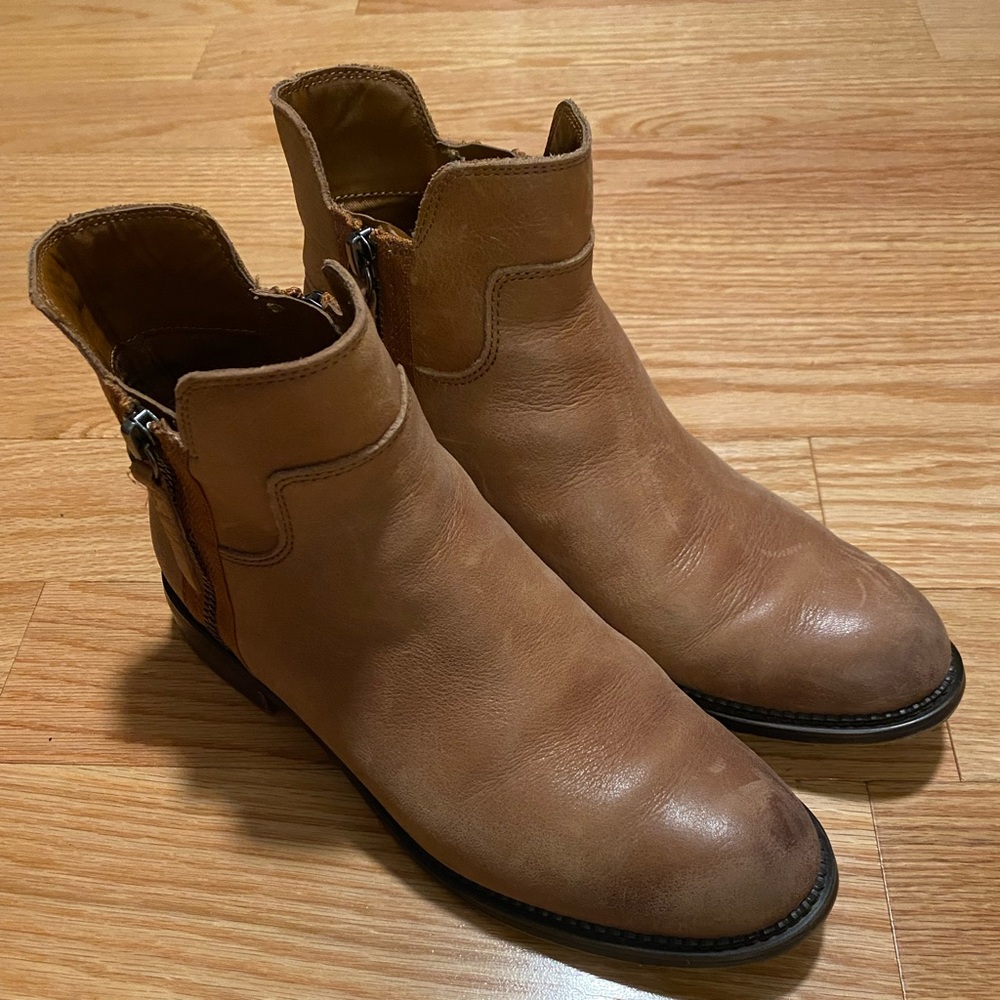Franco Sarto Halford Bootie Brown Boot Leather Zip